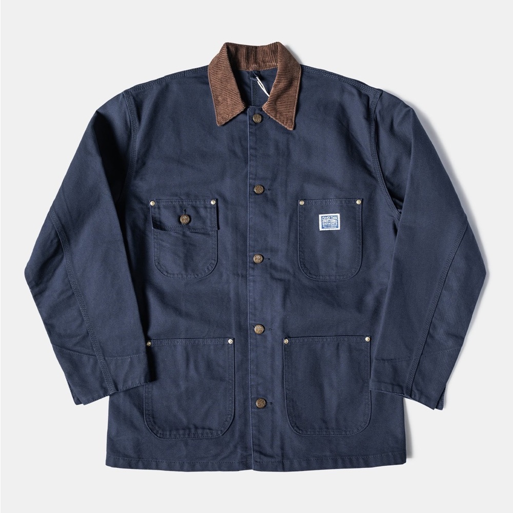 1950s Utility Chore Jacket - Navy Qingtian